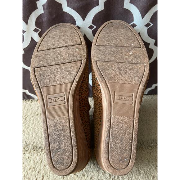 Womens's Size 6 Toms brown leopard spot wedge bootie - Picture 2 of 5